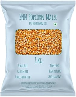 Popcorn Maize 1kg | Imported Raw Maize | Kernels 1kg | Ready to Cook | High Expansion | Homemade Healthy Snack | Butterfly Kernels