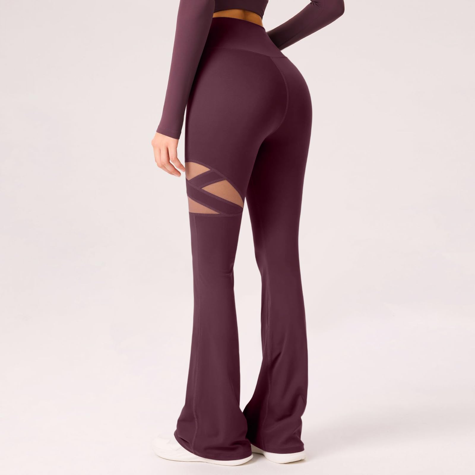 Yogahose Damen Lang Schlaghose High Waist Jogginghose Damen Flared Yoga Leggings Stretch Eng Sporthose Fitness Hosen Pilates Gym Traininghose Mit Gummizug Damenhosen Bauch Weg Jeggings Elegant