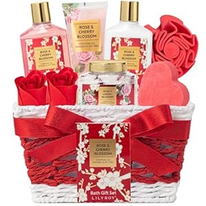Christmas Gifts for Women – 9 Pcs Rose Bath and Body Gift Basket Set for Women, Spa Gift Set with Shower Gel | Pampering Gifts for Valentine’s, Birthday, Mothers Day Gifts for Mom, Gift Sets for Her