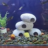 AWXZOM Aquarium Rock Decorations Resin Cichlids Rock with Artificial Moss Betta cave Betta Fish Tank Accessories Fish hides for Aquarium (Rock Cave)