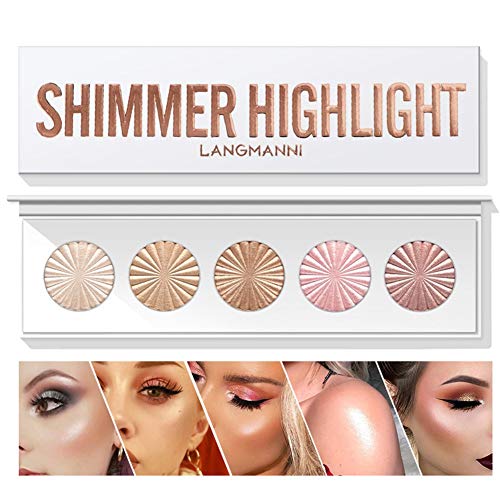 Panarciss Contour Palette Powder Makeup Highlighters Neutralizing Makeup Shades Makeup Palette Make Up Blusher,Bronzer Cosmetic Makeup,Glow Highlight Contour Palette(5 Color)