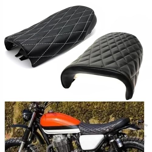 Asiento moto universal impermeable con acolchado retro suave para carreras de café 5