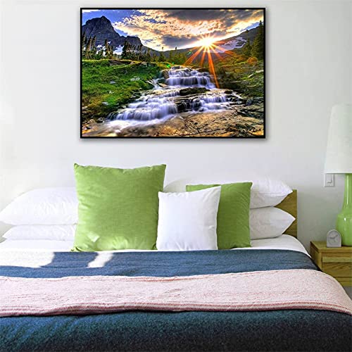 Cadeau d'image de mosaïque original avec ce kit diamant peinture cascade 5D complet