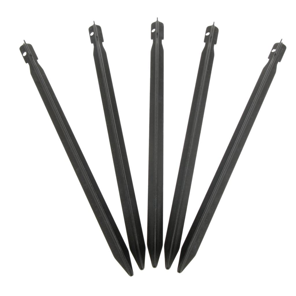 Zeltheringe aus Aluminium, 23 cm, dreieckig, Schwarz, 10 Stück