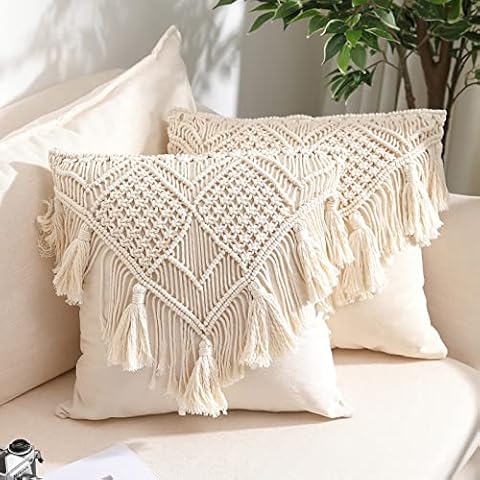 KOZYLAND Macrame Cushion Covers - Set of 2 Cover