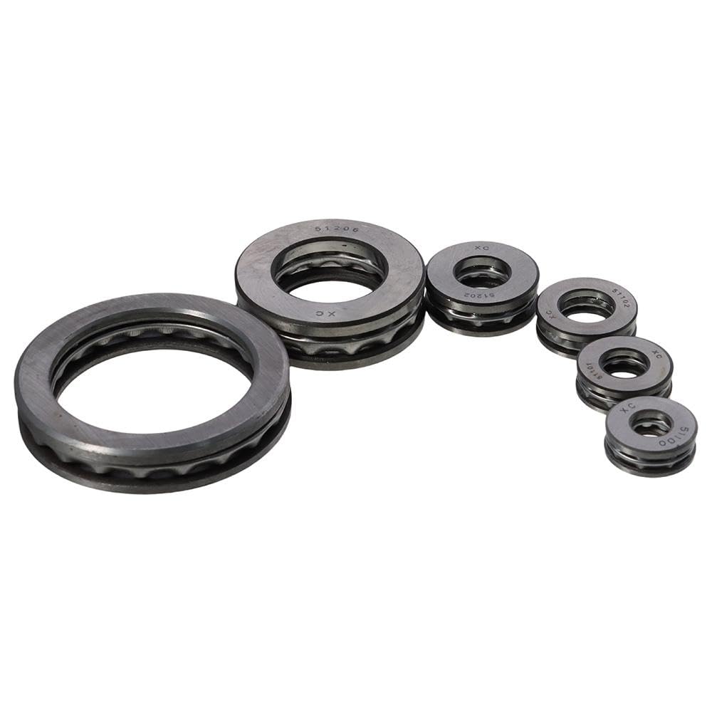 SHUATI with Washers 2pcs Chrome Steel Low Noise One-Way Rolling Direction Miniature Ball Bearing Plane Axial Ball Bearing Rotating Applications(51201 12x28x11mm)