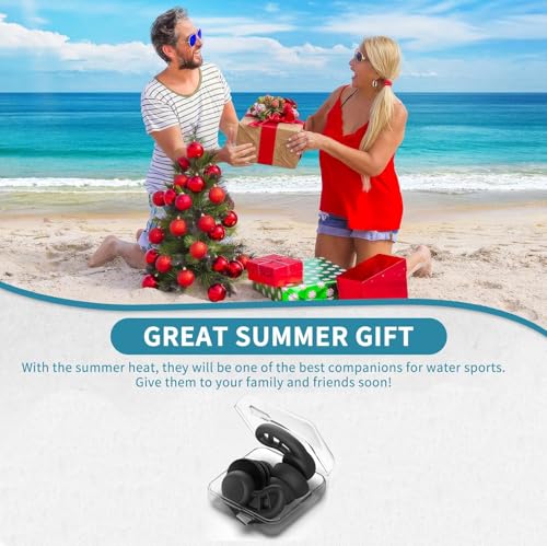 Image of 2 Pair Ear Plugs for Sleeping, Noise Cancellation Ear Plugs for Swimming and Study, Waterproof Silicone Earplugs for Noise Cancelling, 2 Pairs Black and White Ear Plugs