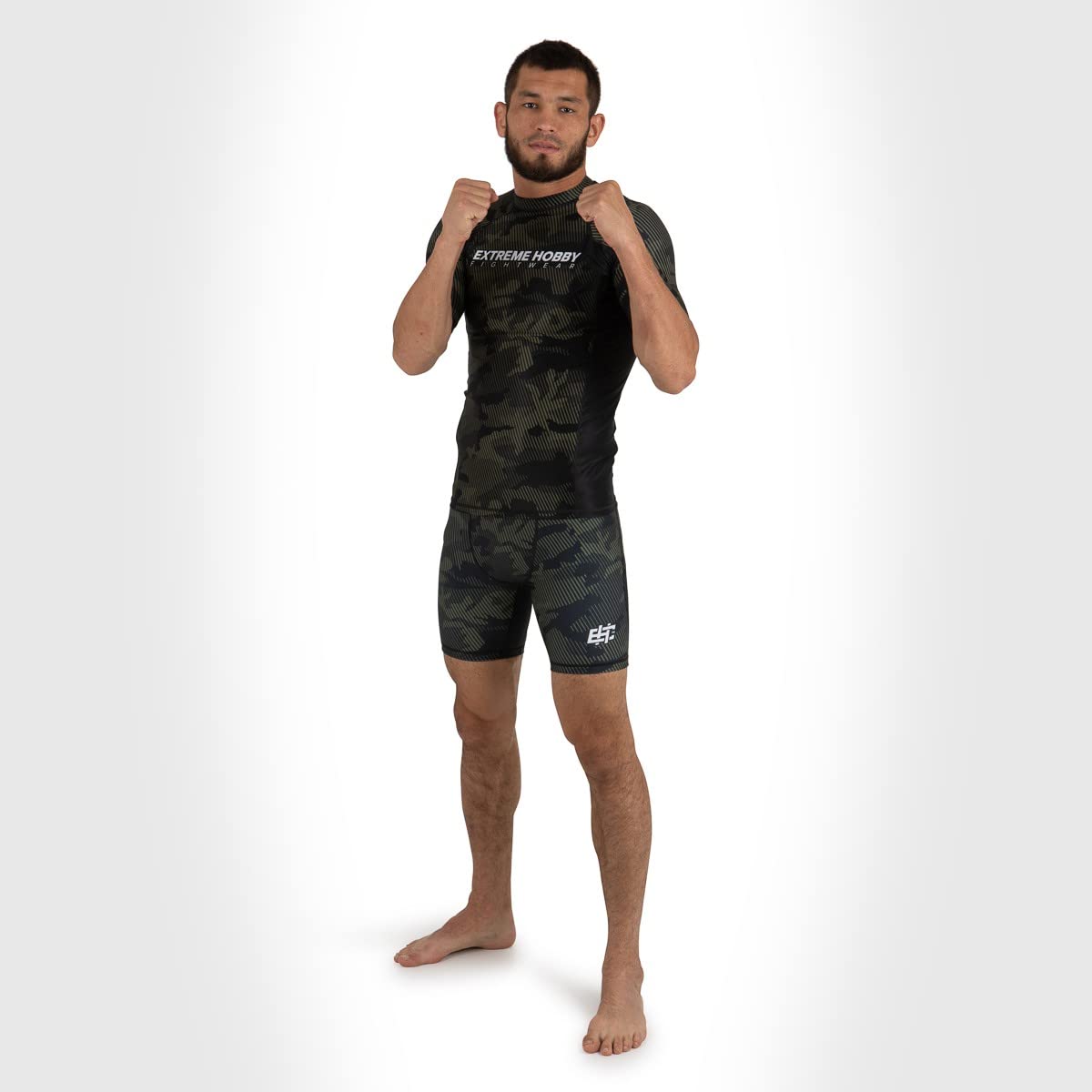 Rashguard Havoc, męski t-shirt sportowy, koszulka fitness, koszulka kompresyjna, koszulka z krótkim rękawem, koszulka funkcyjna, rozmiar 3XL, khaki