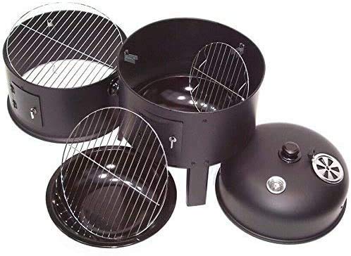 D&L 56512 - Barbecue a carbonella, 3 in 1, affumicatore