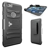iPhone 6 Plus Case, CellBee® [Life Companion Plus] iPhone 6 Plus Dual Layer Heavy Duty Holster (Built-in Credit Card Slot Clip) Case with Kickstand and Locking Belt Swivel Clip (Rigid Metal) (Rigid Metal)