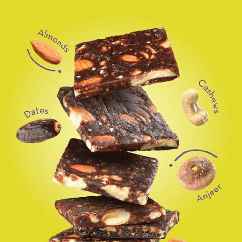 Image of GO DESi Dry Fruits Barfi, 400 grams Burfi, 20 Individually Wrapped Burfi, Dates Bar, Indian Mithai, Indian Sweets Gift Pack, Healthy Snacks Sweets, No Added Sugar