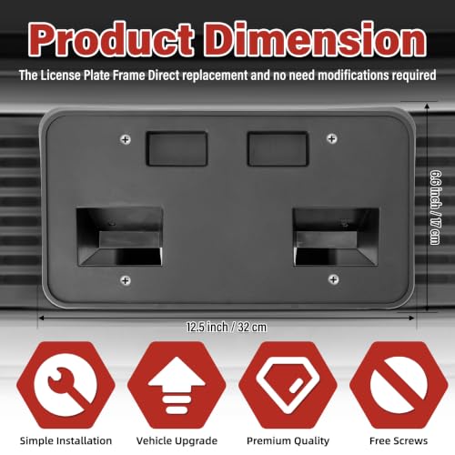 Image of License Plate Bracket for Chevrolet Chevy Silverado 2500 HD 3500 HD 2024 2025 2026 (Doesnot Fit for Chevy Silverado ZR2), Front Bumper License Plate Holder Replacement Frame Black Mount