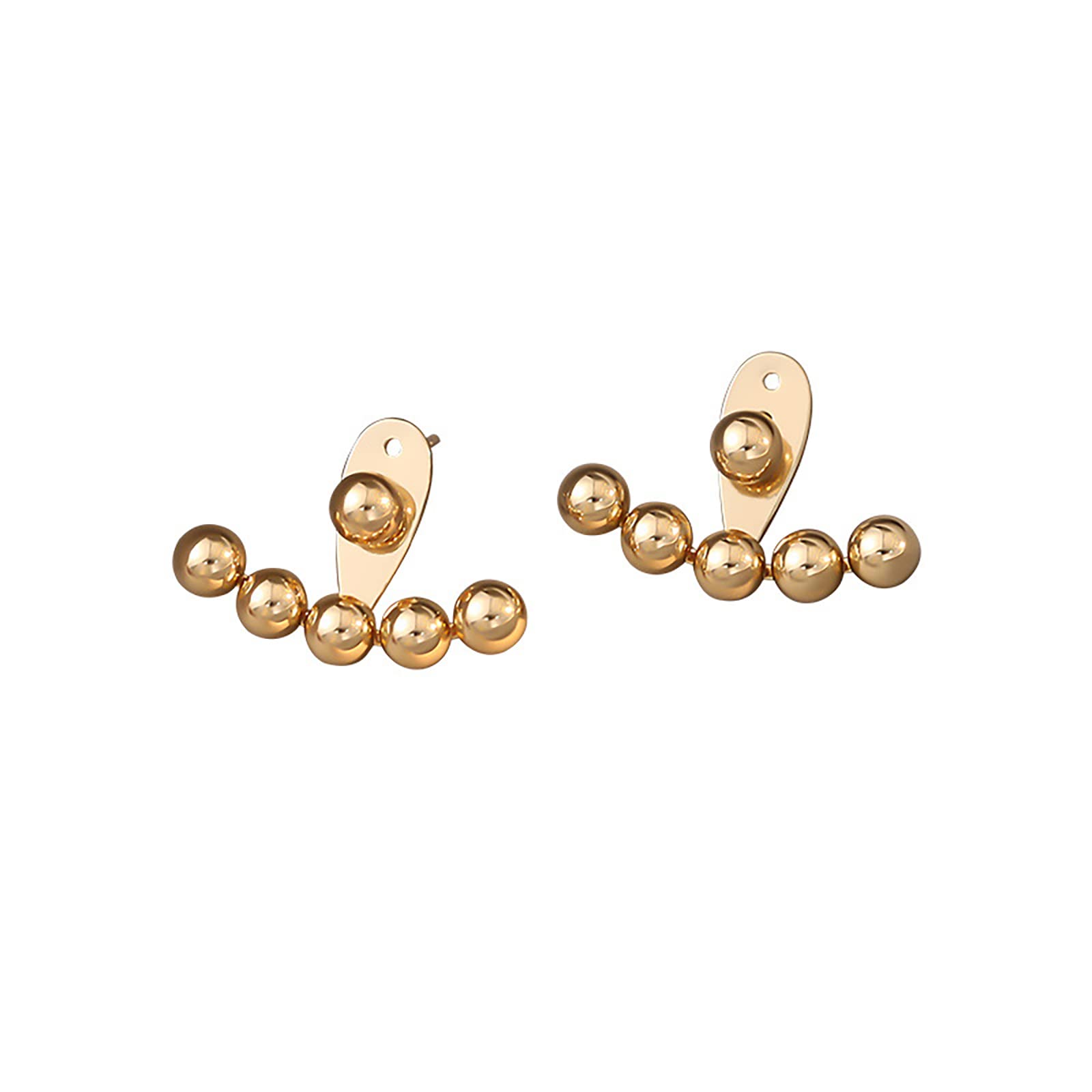 S925 Silver Needle Fan-Shaped Ball Stud Earrings Fashion Light Luxury Earrings Women's Exquisite Jewelry Gifts
