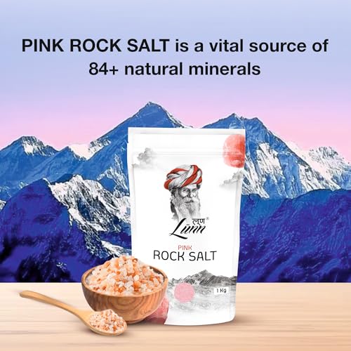 Image of LUNN 100% Pure Himalayan Pink Rock Salt (Sendha Namak) | Pack of 6 x 1kg | Chef Special Gourmet Grade from Himalayas | Natural Mineral-Rich Salt | Unrefined, No Additives | All-Purpose Cooking & Daily Seasoning