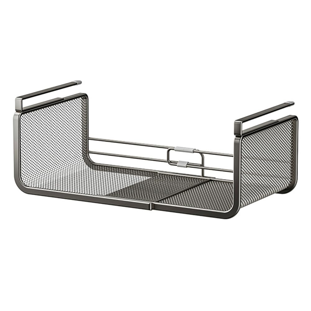 UDSKNV[KSL Pantry& Cupboard Organizer-Black Under-Cabinet Hanging Basket Expandable for Kitchen