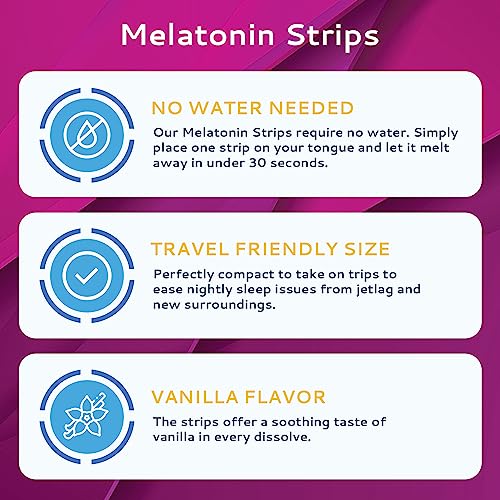 Melatonin 100 Strips |The Ultimate Sleeping Aid | Oral Dissolvable Melatonin 3mg | Alternative to Melatonin Gummies | Relaxation Sleep Supplements for Adults | Better Sleep and Eye Health - Image 3