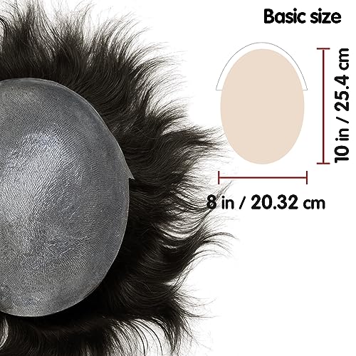 Toupet Lordhair Echthaar für Männer, Perücke mit 0,03 mm dünner Basis