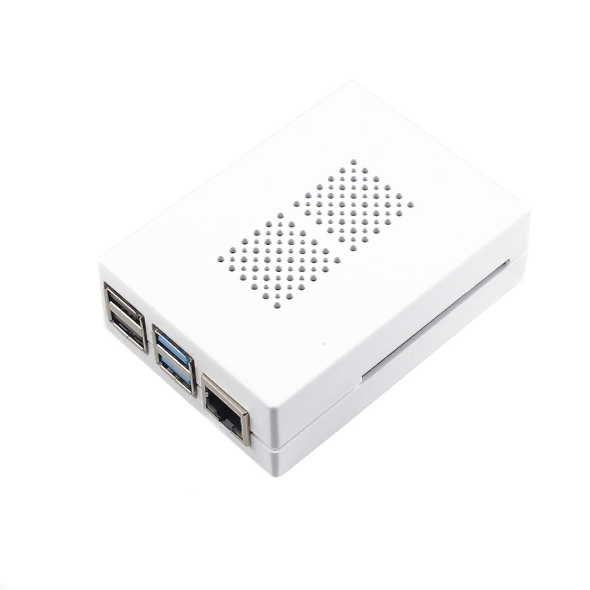 Raspberry Pi 4 Case, Raspberry Pi 4 Model B ABS Case Firm dust Resistance with Dual Fan 1GB 2GB 4GB 8GB (White)