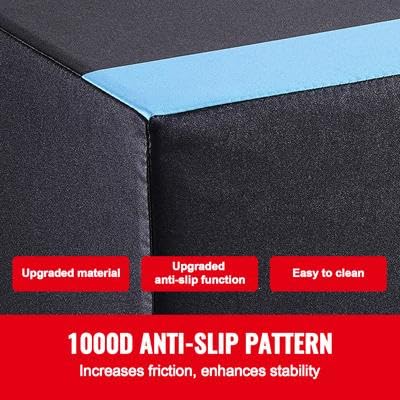 Happybuy 3-in-1 Plyometric Jump Box, 16/14/12 Inch Adjustable Cotton Plyo Box, Anti-Slip Fitness Exercise Platform for Home Gym Training, Conditioning, Strength Training, Black