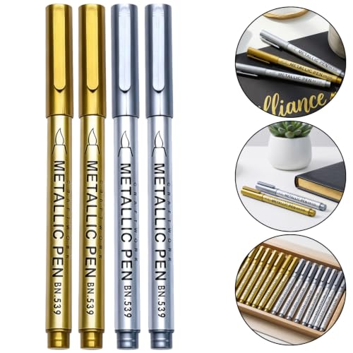 DIYEAH 20pcs Silver Metallic Markers for Card Making and Scrapbooking with Fine Tip, Smooth Writing Paint Pens for Signing, Versatile for Multiple Surfaces in Classroom and Creative - Image 8