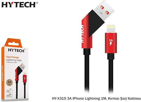 Hytech HY-X315 3A iPhone Lightning 1M, Red Charging Cable