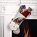 Codream 18" Christmas Stockings Classic Burlap Santa Stocking 3D Santa Claus Holiday Stocking Festive Adorable Hanging Decorations