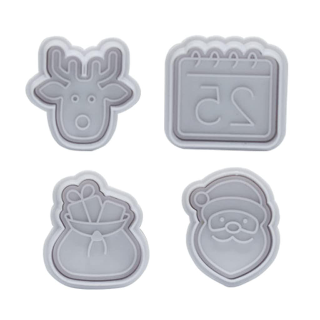 Kalttoy Type A 4 Pack Cookie Christmas Biscuits Stampers Cake Decoration Biscuits Baking Gadgets Cookie Molds