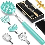 Picture of Telescoping Back Scratcher with 5 Detachable Heads, Gifts for Christmas, Stocking Stuffers for Men, Women, Him, Her, Dad, Funny White Elephant Gifts for Adults, Gift Box Included