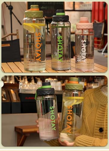 Image of THE VENTI SHOTAY Large Tritian Water Bottle 1600ML BPA Free Premium Plastic Bottle with Holder for Home, Office, Gym, Travel, Camping, Hiking, Sports
