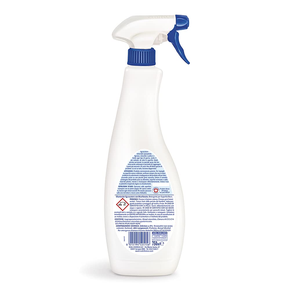 Chanteclair - Desengrasador universal con spray de bicarbonato superpotente - 12 botellas de 750 ml