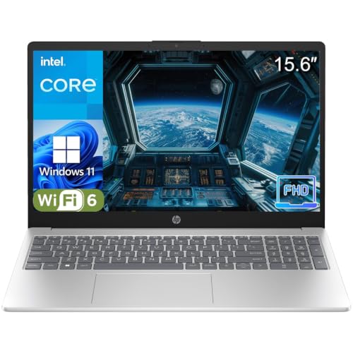 Image of HP Pavilion 15 inch 2026 AI-Ready Laptop, Intel 4-Core N100, 16GB RAM, 512GB SSD, FHD Display, Numeric Keypad, Long Battery, Lightweight, Microsoft Office 365, Platinum White, Windows 11 Home