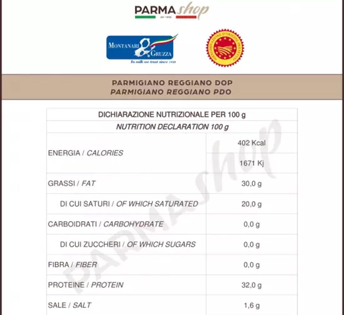 Parmigiano Reggiano g.U. - Bruna Alpina - 24 Monate - Selected by -PARMAshop