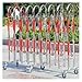 Retractable Traffic Barricade, 201 Stainless Steel Safety Folding Barricade, Portable Road Barriers with Casters Movable Road Fence for Outdoor Road Garage(1.1m x 6m)