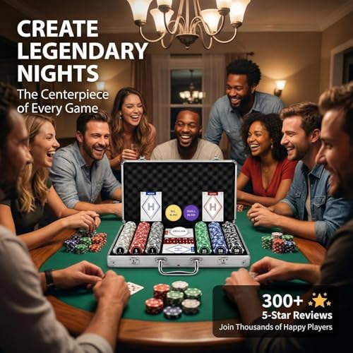 image for HEITOK 600 Piece Poker Chip Set 11.5g Heavyweight Iron Core Chips with