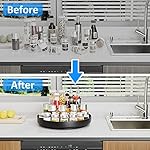 Ovicar Lazy Susan Turntable Organizer - 13 inch Rotating Spice Rack Metal Lazy Susan for Cabinet Pantry Kitchen Countertop Bathroom Refrigerator Table Storage, Black - Image 4