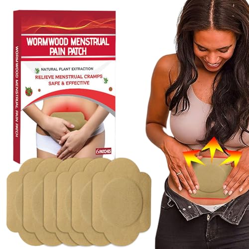 Cojín de calor menstrual para mujer, parche térmico de larga duración, alivio del dolor para niñas, 6 unidades, práctica almohadilla de calor para dolores de período, abdomen, calambres de espalda