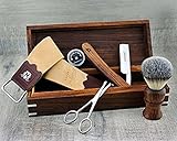 haryali london Komplett Rosewood Old Style Classic Barber Set de rasage parfaite Hommes Set de rasage Cadeau