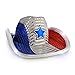 FlashingBlinkyLights Red White and Blue Sequin Light Up LED Cowboy Hat with White LED Brim
