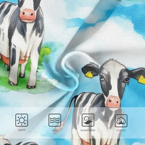 Cute Cows Sky Blue Little Girl Panties Toddler Girls Underwear Cotton Fun Kids Briefs Undies 2t3