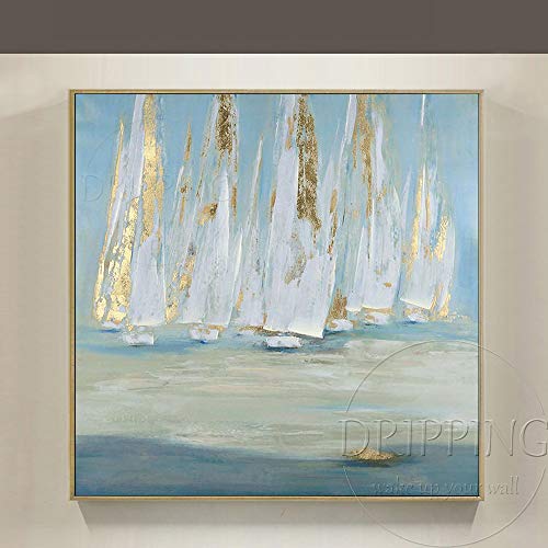 YDDFSGGFDSG Pintor Profesional Barcos Pintados A Mano Puros Pintura Al Óleo sobre...