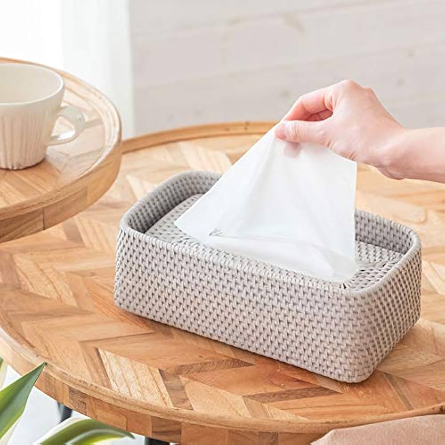 Amazon｜ティッシュケース [グレイッシュホワイト] ティッシュ