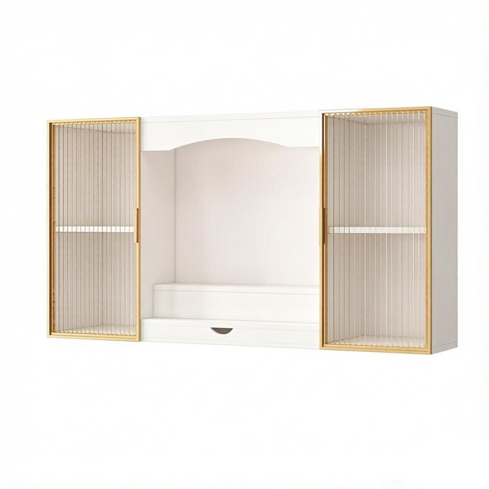 ZENY896V Mandir Wall-Mounted Niche Cabinet With Light shrine altar