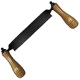 10 Inch Draw Shave Knife For Shaping Wood, Handheld Carver Tool With 65 Mn Steel Blade And Wooden Grips For Woodworking And Furniture