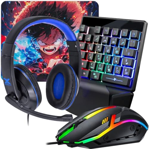 Mageon Kit Gamer Periféricos Teclado Uma Mão Headset Mouse 1600Dp...
