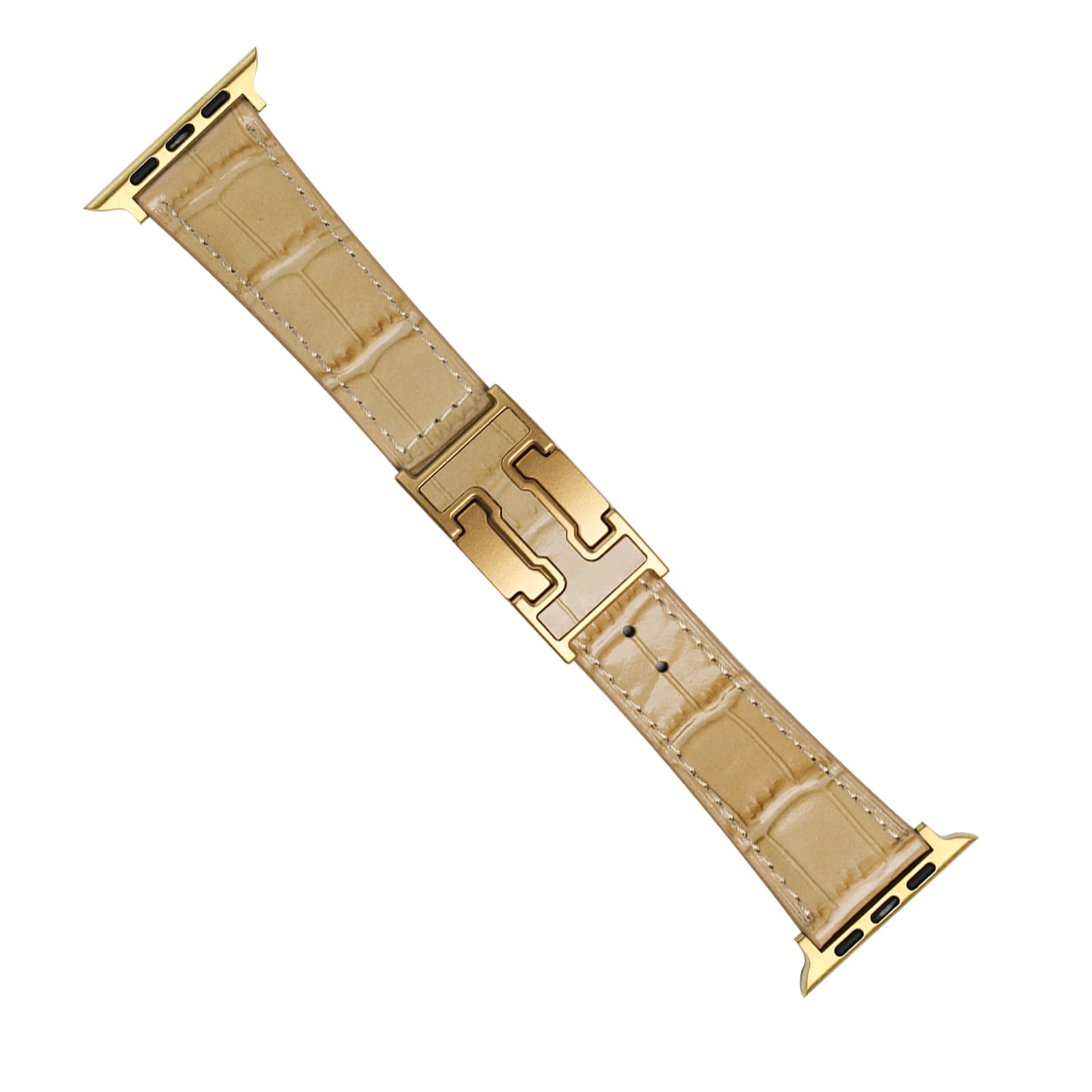 Luxury Crocodile Leather Band Compatible with Apple Watch SE 3 2 1,Ultra3 2 1, Series11 10 9 8 7 6 5 4 3 2 1,Classic H Shaped Buckle Strap for iWatch