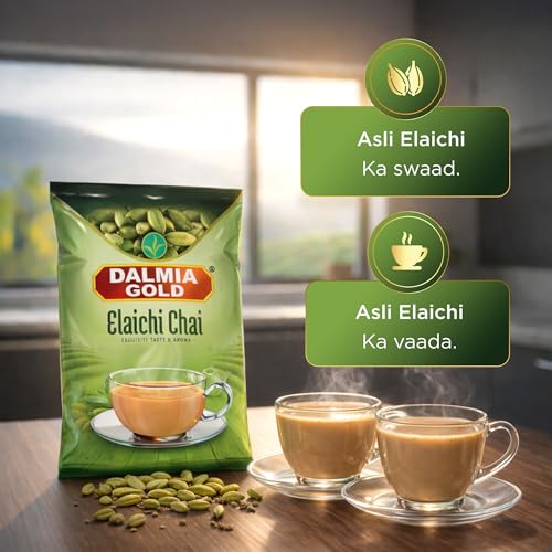 Image of Dalmia Gold Elaichi CTC Tea -200gms Poly Pack | Cardamom Tea | Elaichi Chai with No Artificial Flavours | 100% Vegetarian | Exquisite Taste and Aroma | Pack of 5