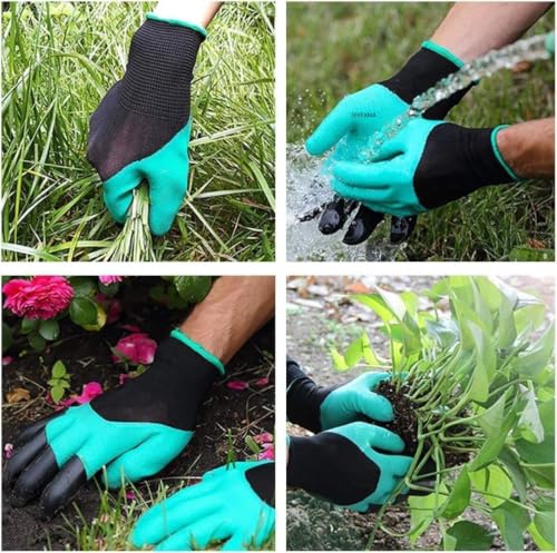 Image of Garden Gloves with Claws, Breathable Gardening Work Gloves for Digging, Planting, Pruning & Poking, All in One Gardening Tool, Anti-Puncture Garden Gloves