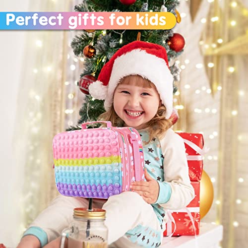 Wsslon Girls Pop Lunch Box,Kids School Lunch Bag Insulated Lunch Large Tote Bag For School Office,Leakproof Cooler Lunch Box With Adjustable Shoulder Strap Reusable Lunch Box Girls #TOP6