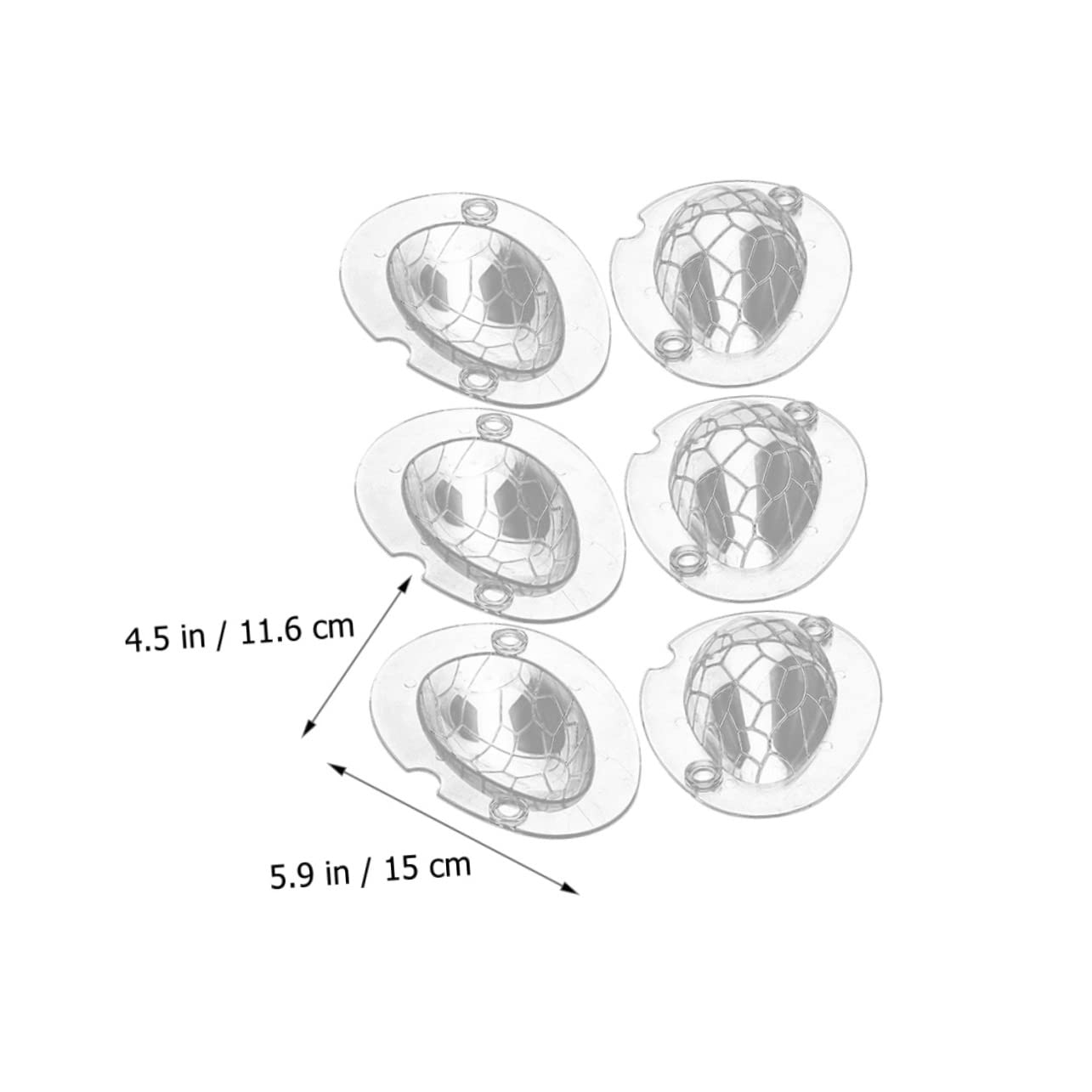Alipis 12 Ensembles moule à chocolat double tasse œufs moule à bonbons transparent easter pâques à pâtisserie s à oeufs de coulée d'oeufs de dinosaure Acrylique