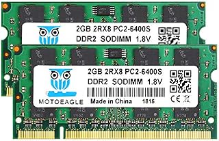DDR2 PC2-6400S 800MHz SODIMM 4GB Kit (2x2GB), Motoeagle DDR2-800 200-pin Laptop Memory Modules